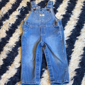 Hickory stripe overalls